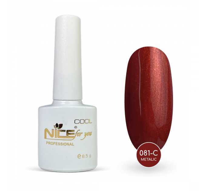 Гель-лак Nice for you Metalic Cool 081-С Бордовый 8.5 г