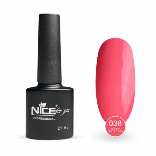 Гель-лак Nice for you Sunny Collection Basic №038 Ярко-розовый 8.5 г
