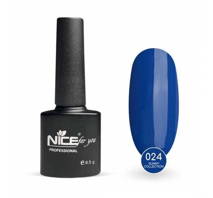 Гель-лак Nice for you Sunny Collection Basic №024 Темно-синий 8.5 г