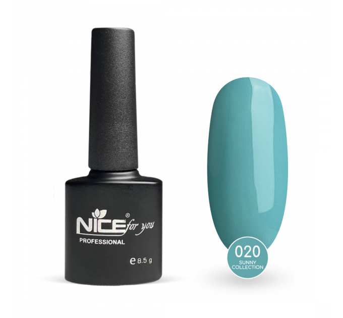 Гель-лак Nice for you Sunny Collection Basic №020 Серо-бирюзовый 8.5 г