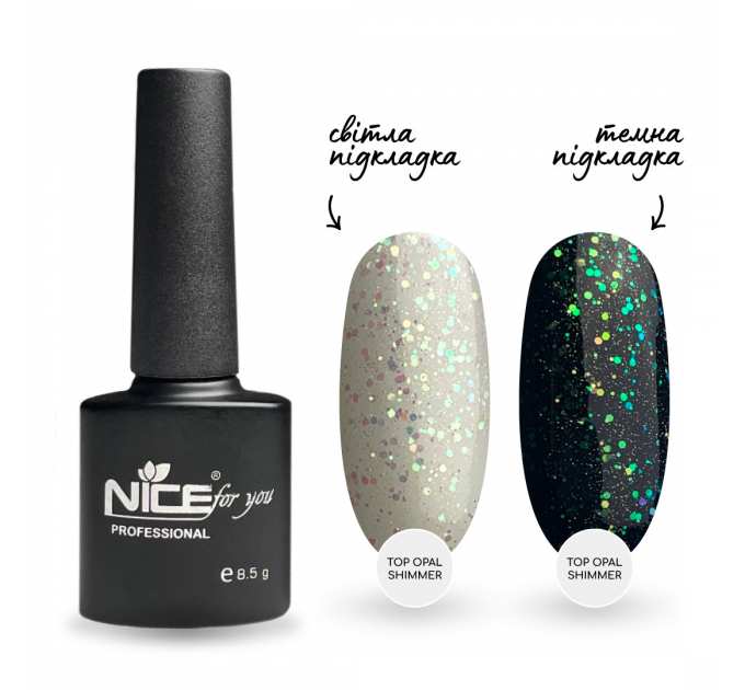 Топ Nice for you Opal Shimmer с зеленым глитером 8.5 г