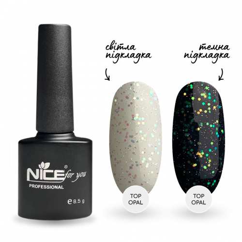 Топ Nice for you Opal с разноцветным глитером 8.5 г