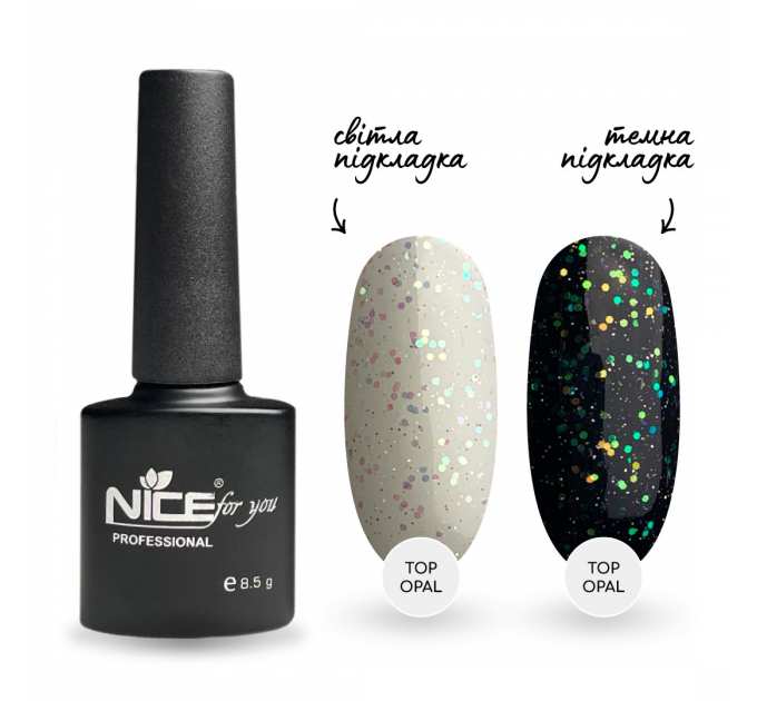 Топ Nice for you Opal с разноцветным глитером 8.5 г