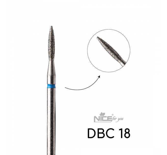 Фреза алмазная Nice for you ПЛАМЯ DBС 18 Синее