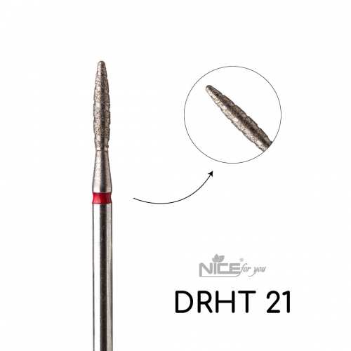 Фреза алмазная Nice for you ТОРНАДО ПЛАМЯ DRHT 21 Красное