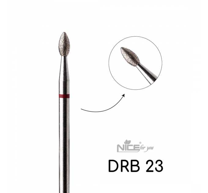 Фреза алмазная Nice for you ПЛАМЯ DRB 23 Красное (почка)