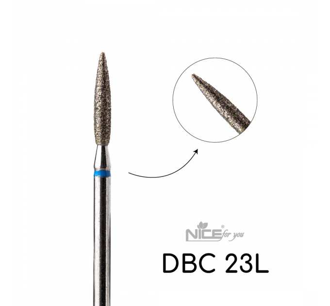 Фреза алмазная Nice for you ПЛАМЯ DBС 23L Синее
