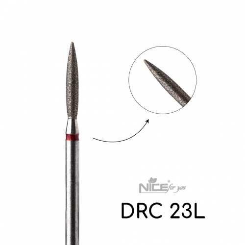 Фреза алмазная Nice for you ПЛАМЯ DRС 23L Красное