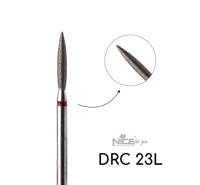 Фреза алмазная Nice for you ПЛАМЯ DRС 23L Красное