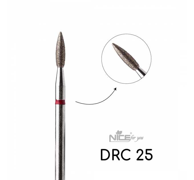 Фреза алмазная Nice for you ПЛАМЯ DRС 25 Красное