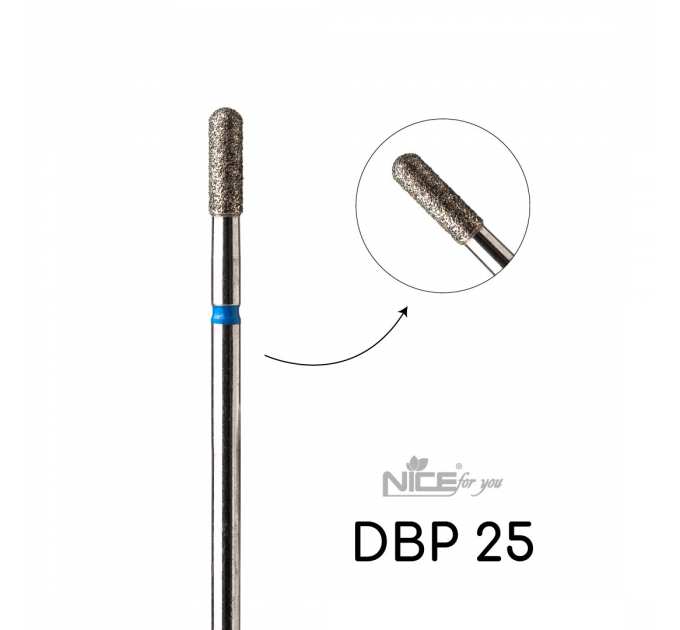 Фреза алмазная Nice for you ЦИЛИНДР DBP 25 Синий
