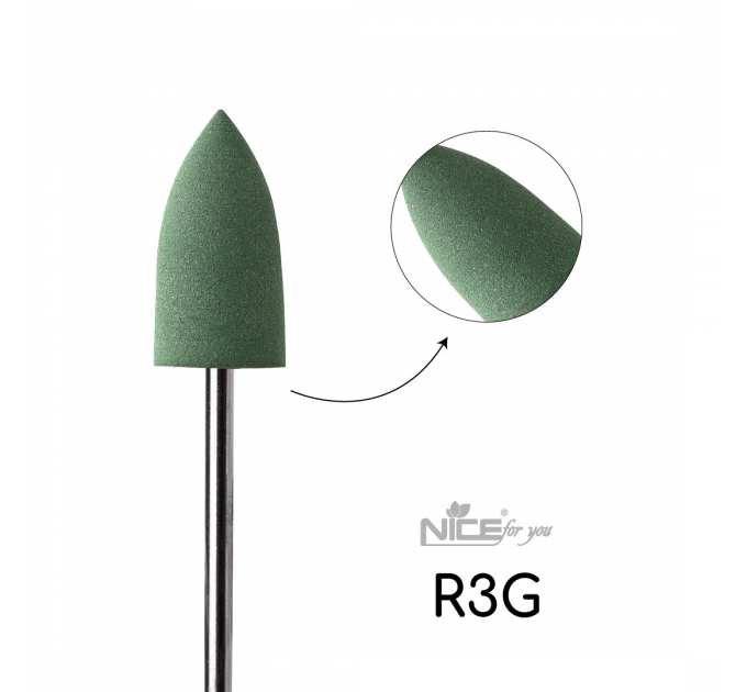Силиконовая фреза Nice for you КОНУС большой зеленый R3G