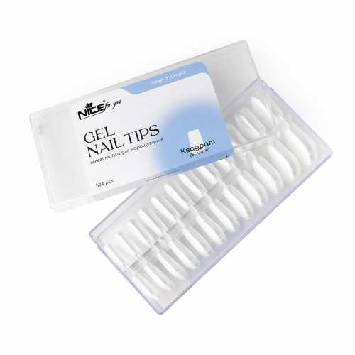 Гелевые типсы для наращивания Nice for you Square Gel nail tips 504 шт