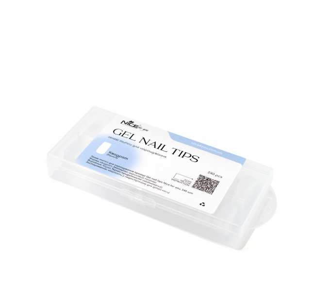 Гелевые типсы для наращивания Nice for you Square Gel nail tips 240 шт