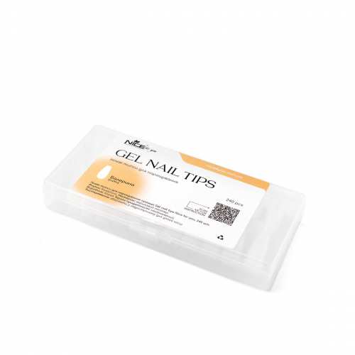 Гелевые типсы для наращивания Nice for you Coffin Gel nail tips 240 шт