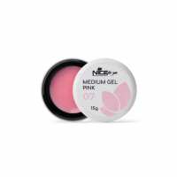 Гель для наращивания Nice for you Medium gel №07 Pink Розовый с шимером 15 г