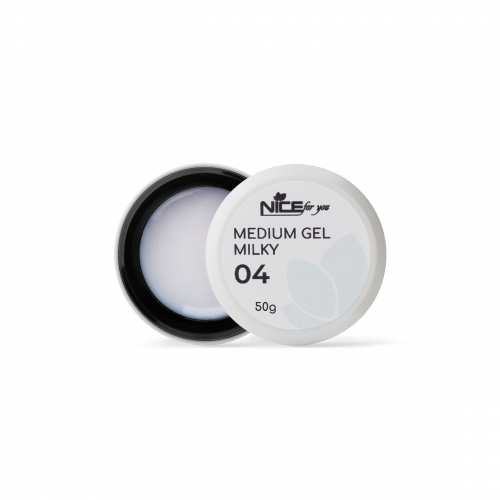 Гель для наращивания Nice for you Medium gel №04 Milky Молочный с шимером 50 г