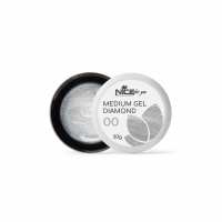 Гель для наращивания Nice for you Medium gel №00 Diamond Прозрачный с серебряным шимером 30 г