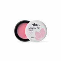 Гель для наращивания Nice for you Medium gel №07 Pink Розовый с шимером 50 г