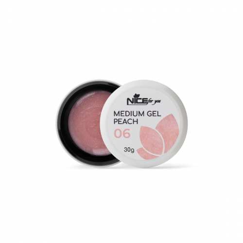 Гель для наращивания Nice for you Medium gel №06 Peach Персиковый с шимером 30 г