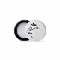 Гель для наращивания Nice for you Medium gel №04 Milky Молочный с шимером 15 г