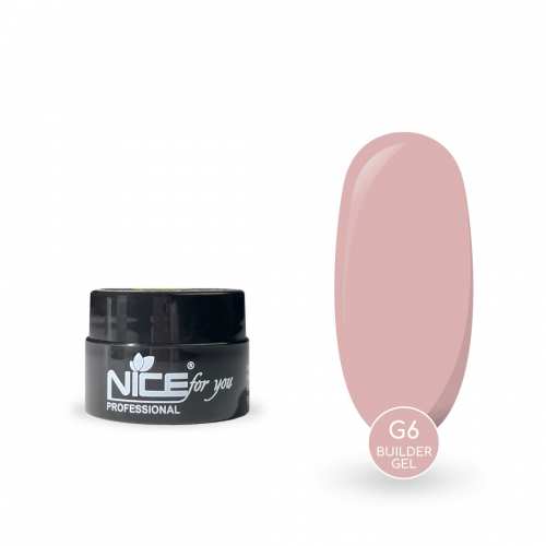 Гель для наращивания Nice for you Builder gel G-6 Natural Pink Розовый нюд 5 г