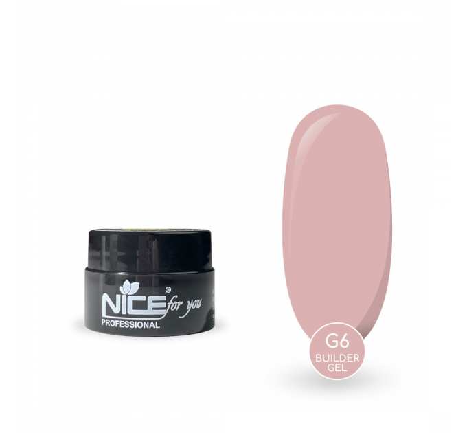 Гель для наращивания Nice for you Builder gel G-6 Natural Pink Розовый нюд 5 г