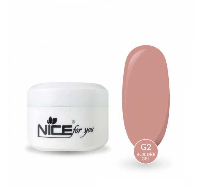 Гель для наращивания Nice for you Builder gel G-2 French Peach Натуральный бежевый 50 г