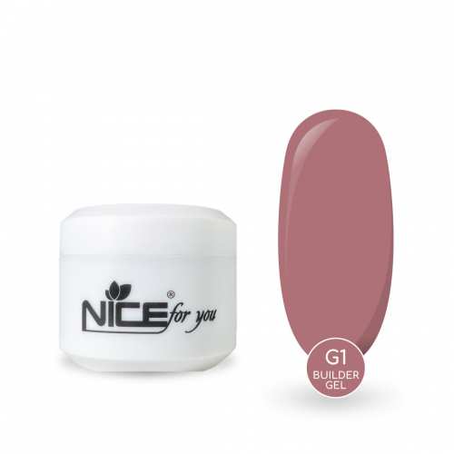 Гель для наращивания Nice for you Builder gel G-1 Dusty rose Темный нюд 30 г