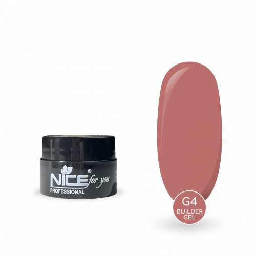Гель для наращивания Nice for you Builder gel G-4 Pink tan Темно-розовый 5 г