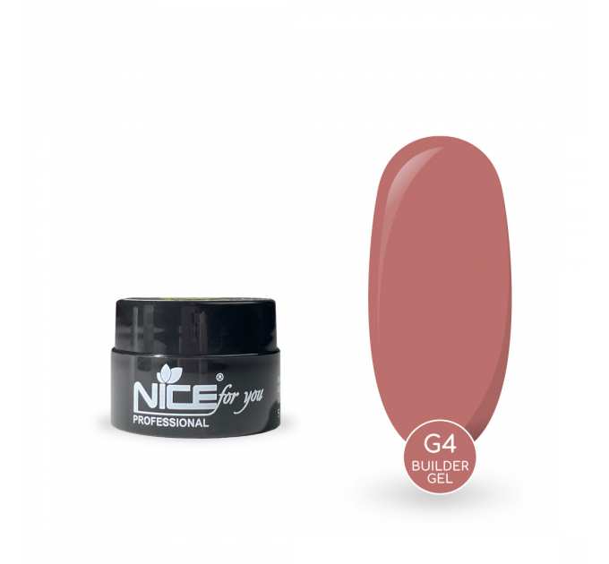 Гель для наращивания Nice for you Builder gel G-4 Pink tan Темно-розовый 5 г