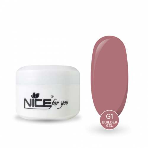 Гель для наращивания Nice for you Builder gel G-1 Dusty rose Темный нюд 50 г