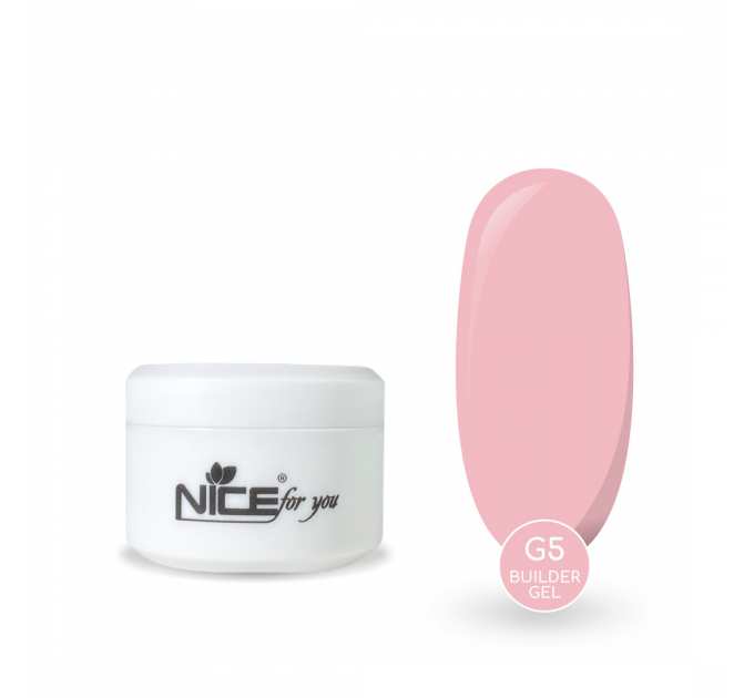 Гель для наращивания Nice for you Builder gel G-5 Ice pink Холодный розовый 15 г