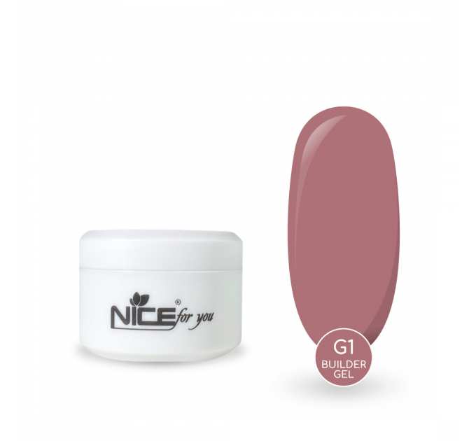 Гель для наращивания Nice for you Builder gel G-1 Dusty rose Темный нюд 15 г