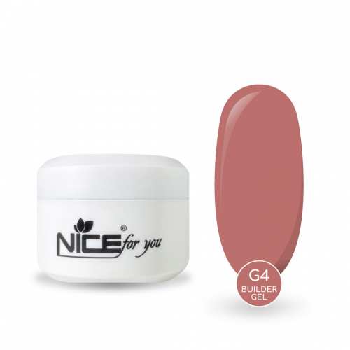 Гель для наращивания Nice for you Builder gel G-4 Pink tan Темно-розовый 50 г
