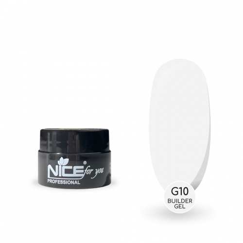 Гель для наращивания Nice for you Builder gel G10 White Белый 5 г