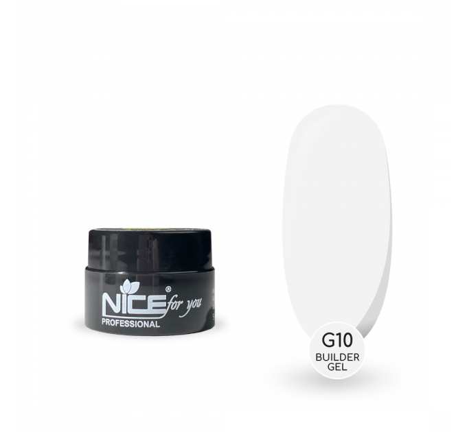 Гель для наращивания Nice for you Builder gel G10 White Белый 5 г