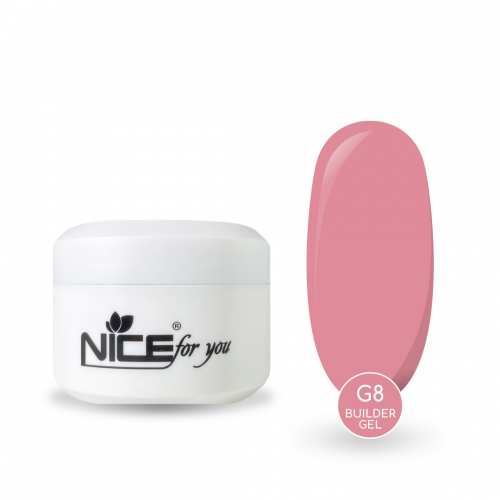 Гель для наращивания Nice for you Builder gel G-8 Lolly pop Ярко-розовый 50 г