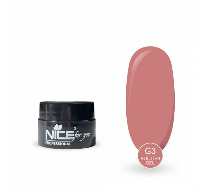 Гель для наращивания Nice for you Builder gel G-3 Rose Cloud Персиково-розовый 5 г