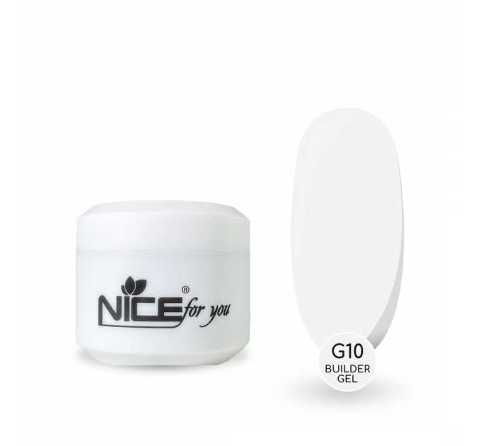 Гель для наращивания Nice for you Builder gel G10 White Белый 30 г