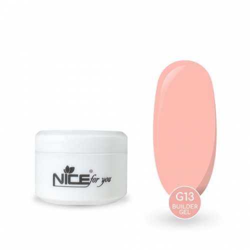 Гель для наращивания Nice for you Builder gel G-13 Light peach Светлый персиковый 15 г
