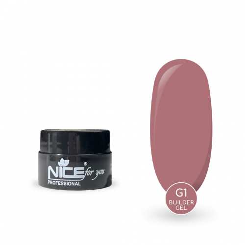Гель для наращивания Nice for you Builder gel G-1 Dusty rose Темный нюд 5 г