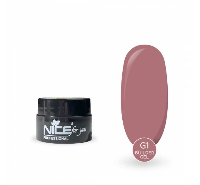 Гель для наращивания Nice for you Builder gel G-1 Dusty rose Темный нюд 5 г