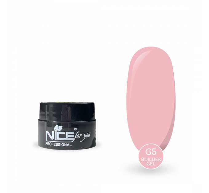Гель для наращивания Nice for you Builder gel G-5 Ice pink Холодный розовый 5 г