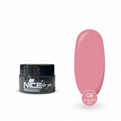 Гель для наращивания Nice for you Builder gel G-8 Lolly pop Ярко-розовый 5 г