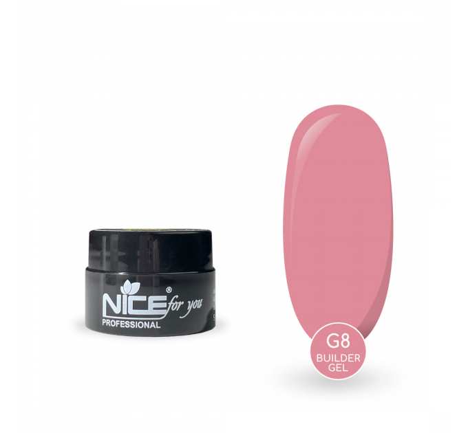Гель для наращивания Nice for you Builder gel G-8 Lolly pop Ярко-розовый 5 г