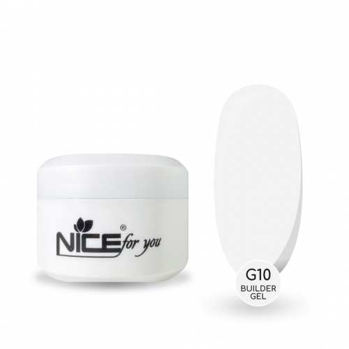 Гель для наращивания Nice for you Builder gel G10 White Белый 50 г