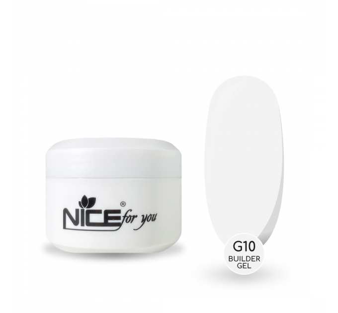 Гель для наращивания Nice for you Builder gel G10 White Белый 50 г