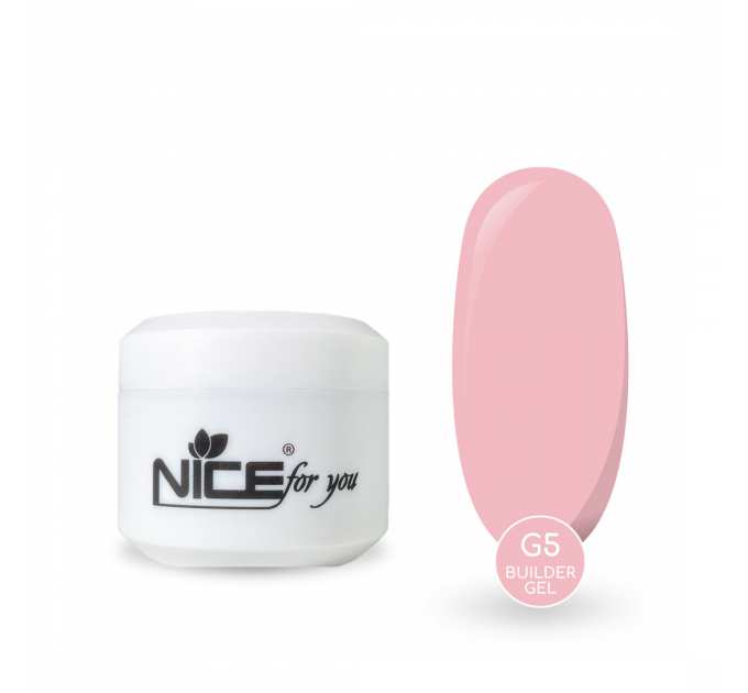 Гель для наращивания Nice for you Builder gel G-5 Ice pink Холодный розовый 30 г