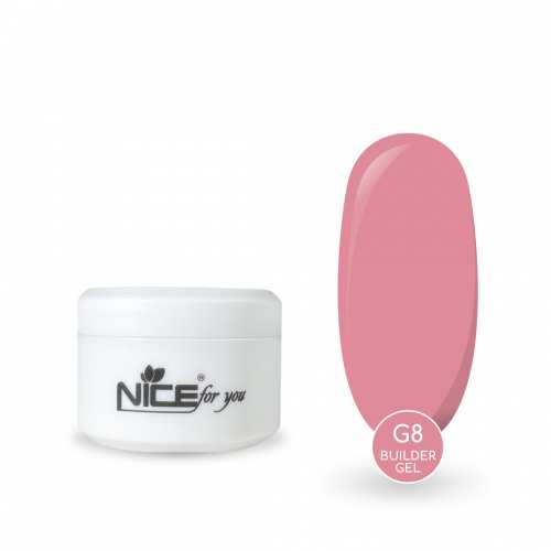 Гель для наращивания Nice for you Builder gel G-8 Lolly pop Ярко-розовый 15 г